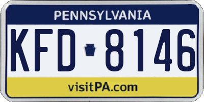 PA license plate KFD8146
