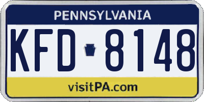 PA license plate KFD8148