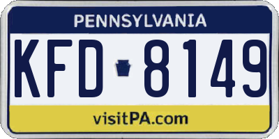 PA license plate KFD8149