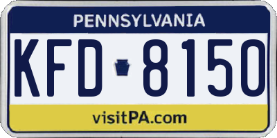 PA license plate KFD8150