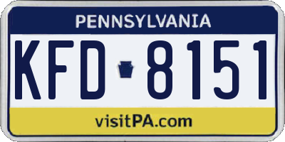 PA license plate KFD8151