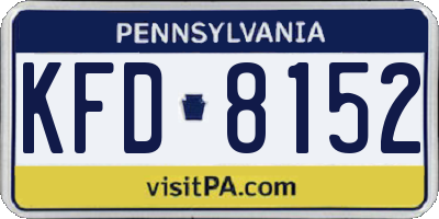 PA license plate KFD8152