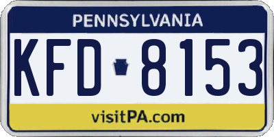 PA license plate KFD8153
