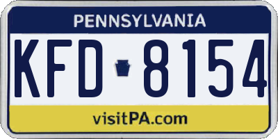 PA license plate KFD8154