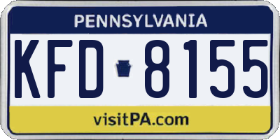 PA license plate KFD8155