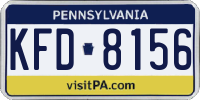 PA license plate KFD8156