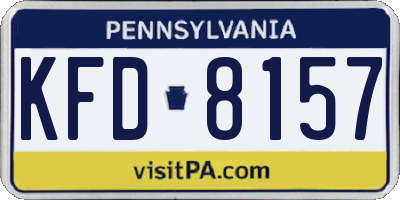 PA license plate KFD8157