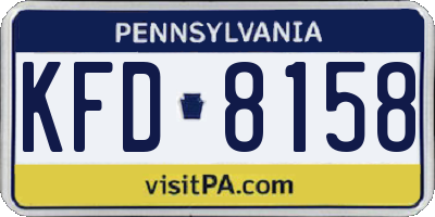 PA license plate KFD8158