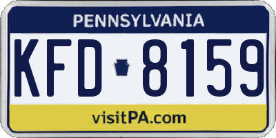 PA license plate KFD8159