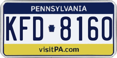 PA license plate KFD8160