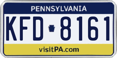 PA license plate KFD8161
