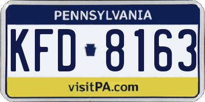PA license plate KFD8163