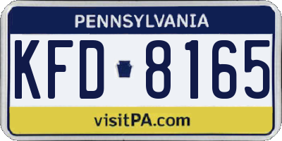 PA license plate KFD8165