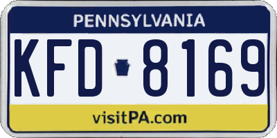 PA license plate KFD8169