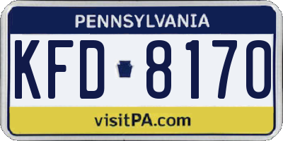 PA license plate KFD8170