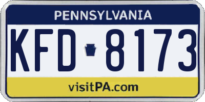 PA license plate KFD8173