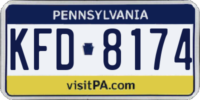 PA license plate KFD8174