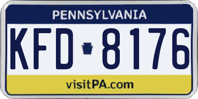 PA license plate KFD8176