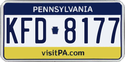 PA license plate KFD8177