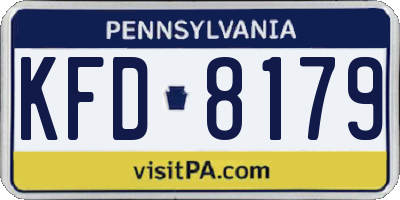 PA license plate KFD8179