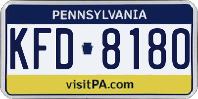 PA license plate KFD8180