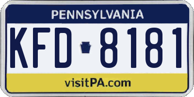 PA license plate KFD8181
