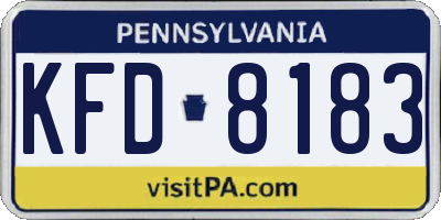 PA license plate KFD8183