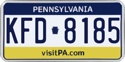 PA license plate KFD8185