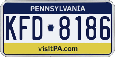 PA license plate KFD8186