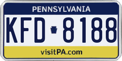 PA license plate KFD8188