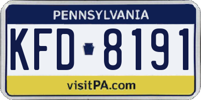 PA license plate KFD8191