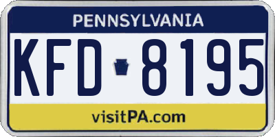 PA license plate KFD8195