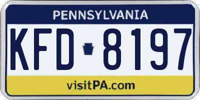 PA license plate KFD8197