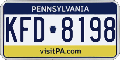 PA license plate KFD8198