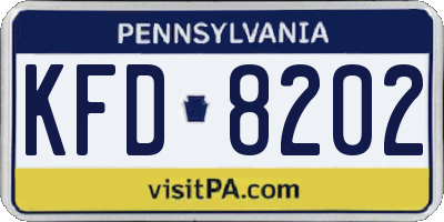 PA license plate KFD8202
