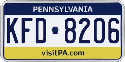 PA license plate KFD8206