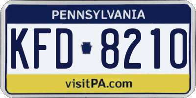 PA license plate KFD8210