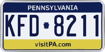 PA license plate KFD8211