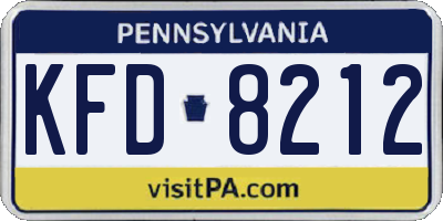 PA license plate KFD8212