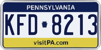 PA license plate KFD8213