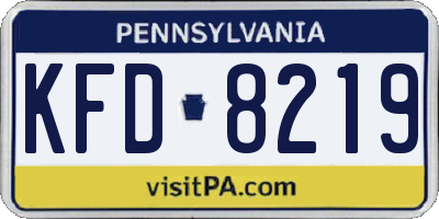 PA license plate KFD8219