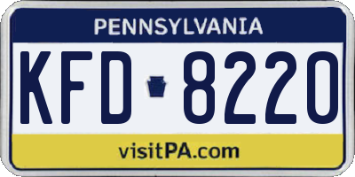 PA license plate KFD8220