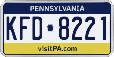 PA license plate KFD8221