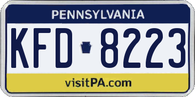 PA license plate KFD8223