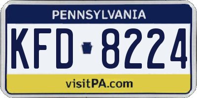 PA license plate KFD8224