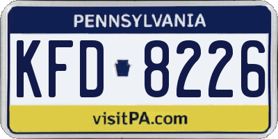 PA license plate KFD8226