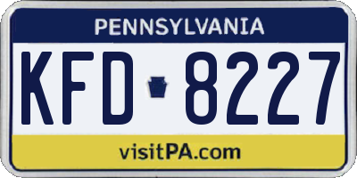 PA license plate KFD8227