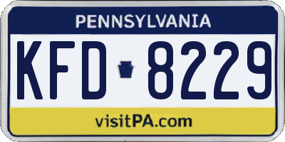 PA license plate KFD8229