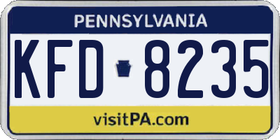 PA license plate KFD8235