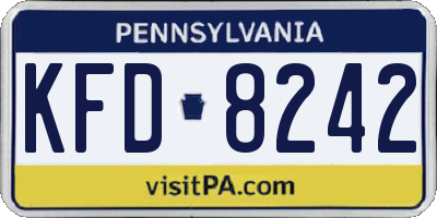 PA license plate KFD8242
